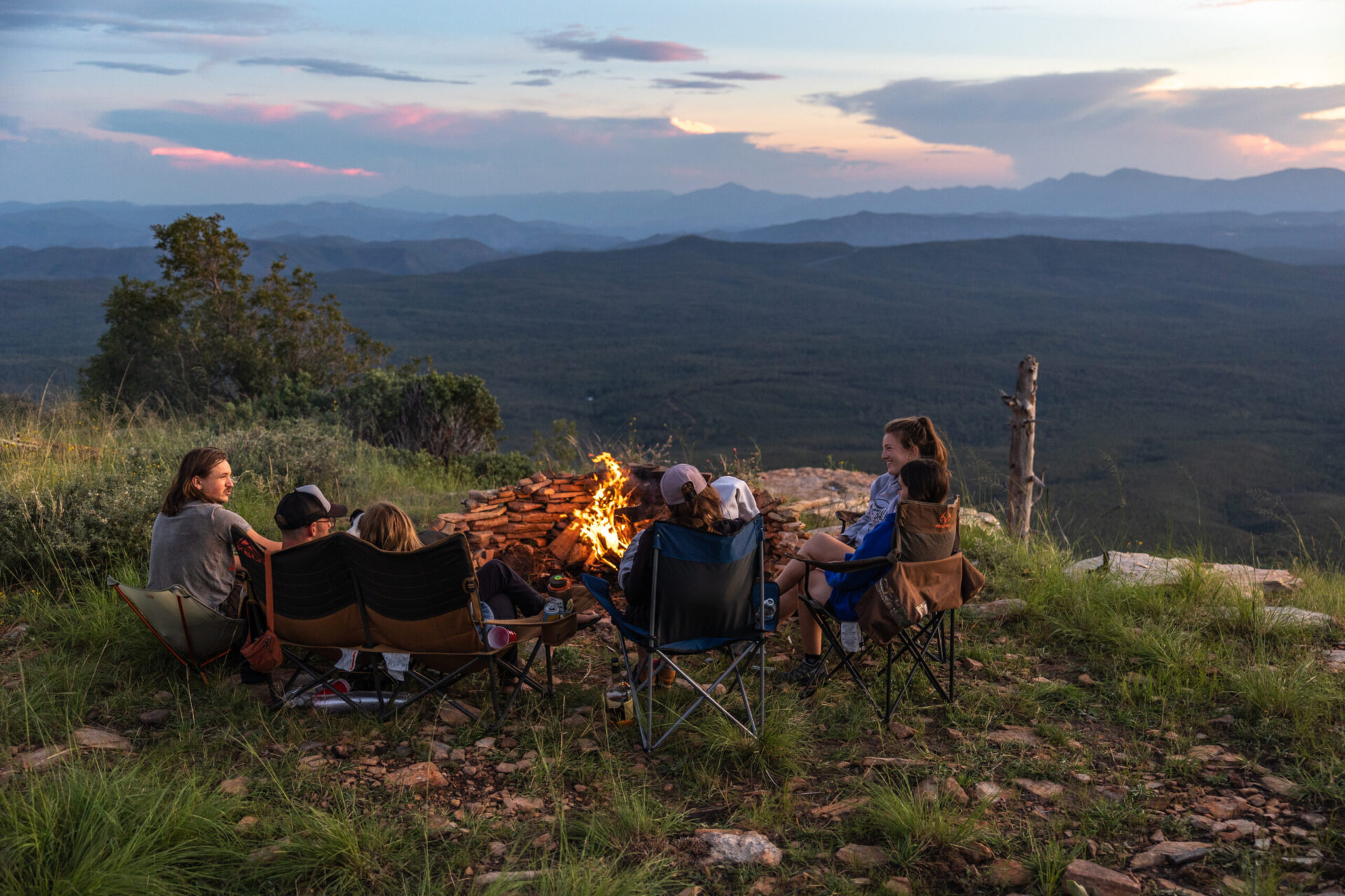 Campfire on the rim near Payson, AZ