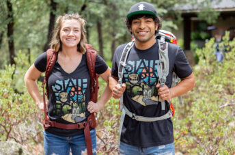 Young couple hiking near Payson